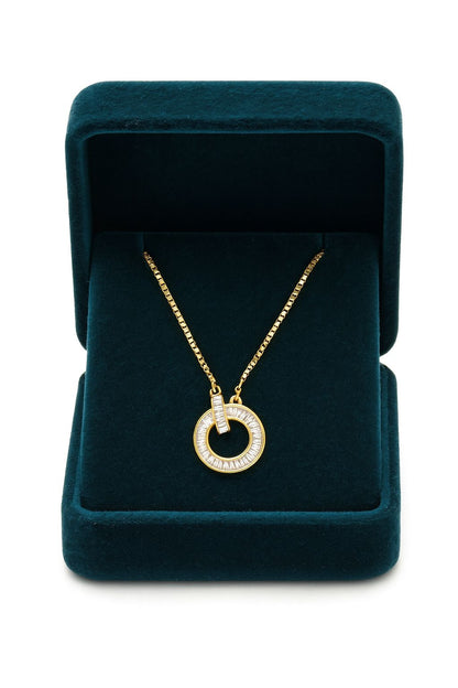Halo Diamond Gold Silver Pendant