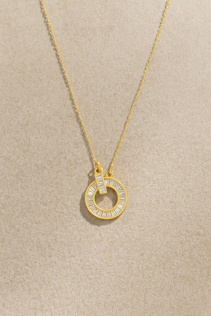 Halo Diamond Gold Silver Pendant