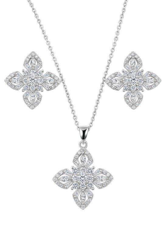 Moonlit Diamond Silver Pendant Set