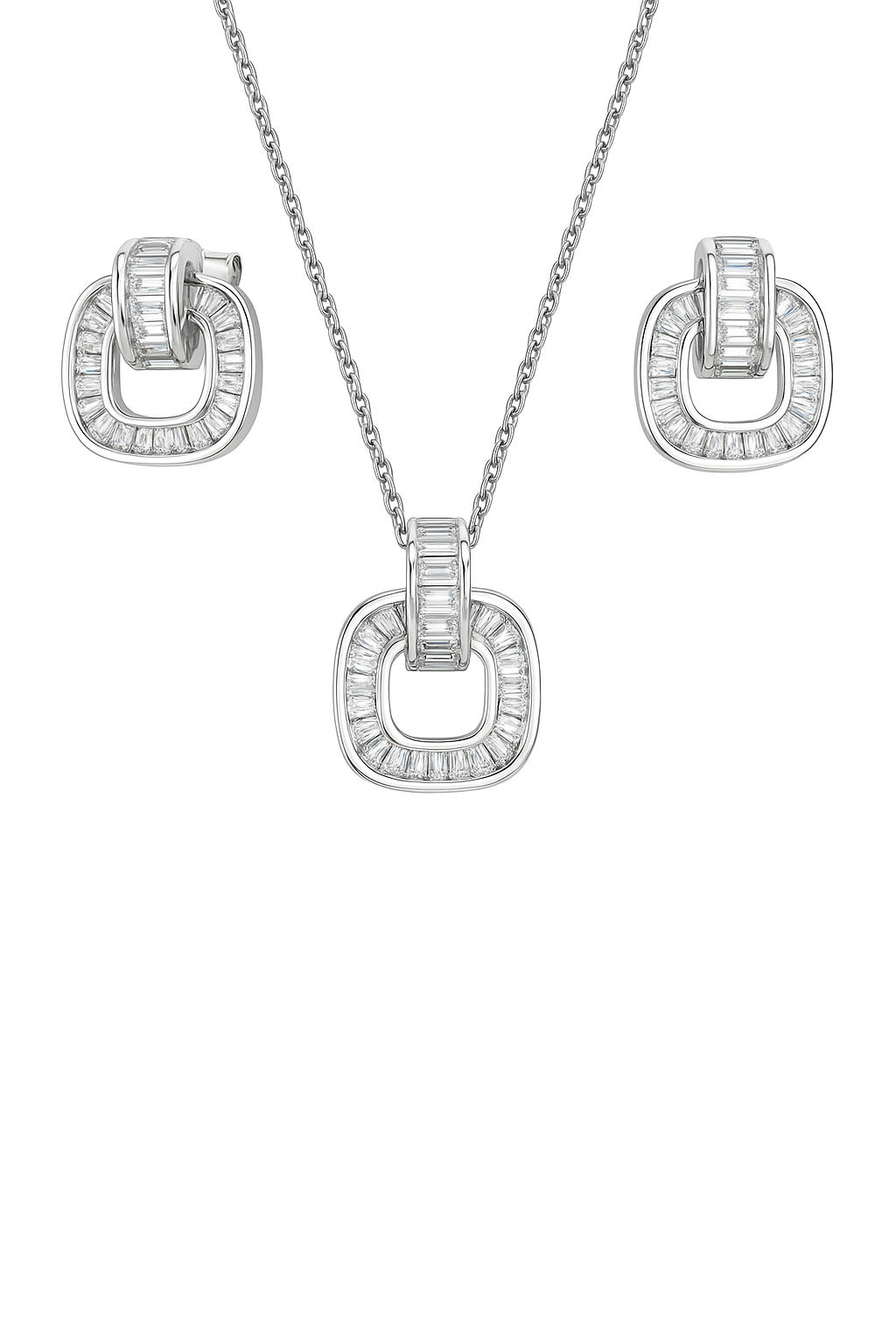 Bella Lune Diamond Silver Pendant Set