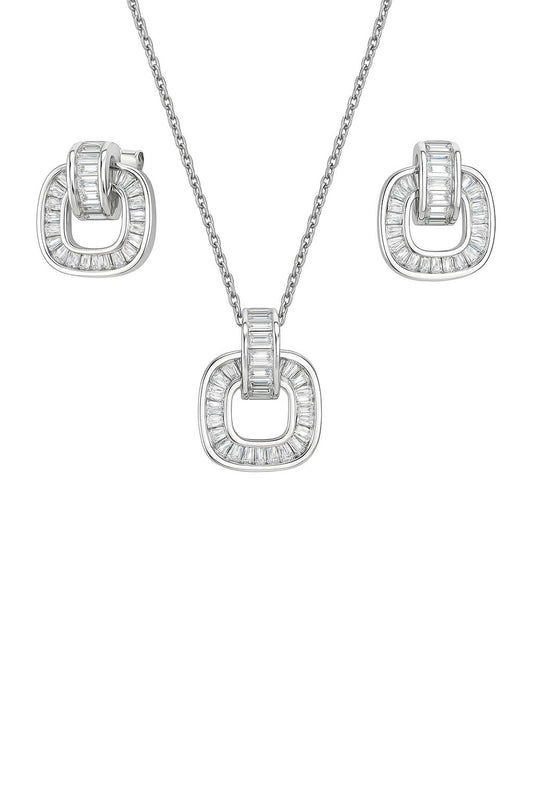 Bella Lune Diamond Silver Pendant Set