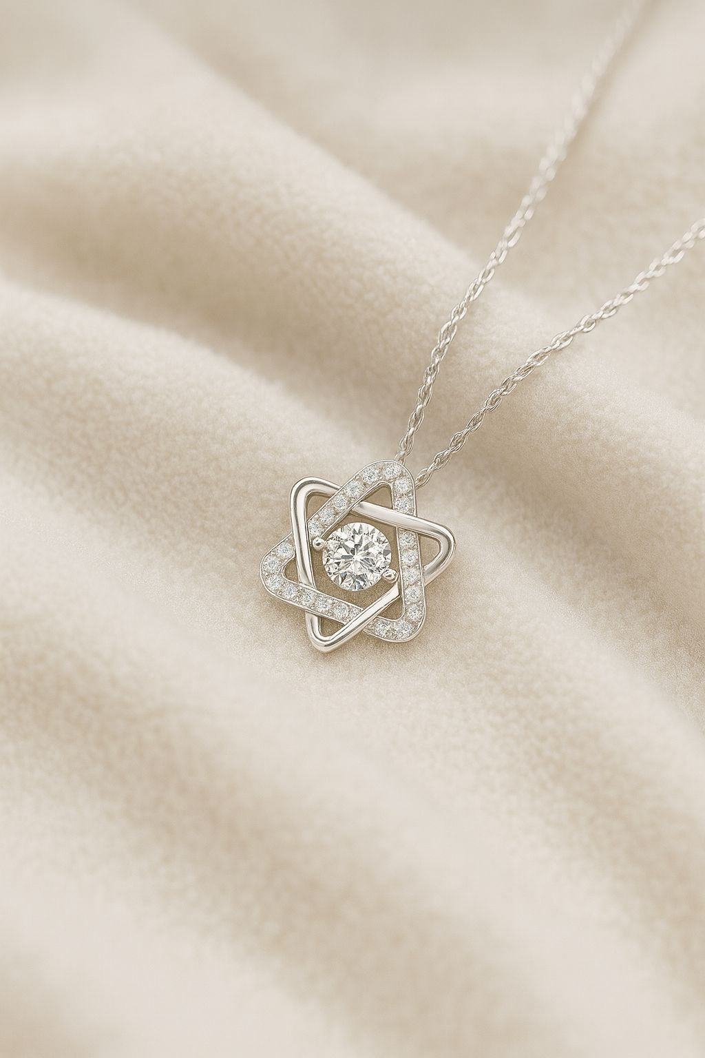 Starry Diamonds Silver Pendant