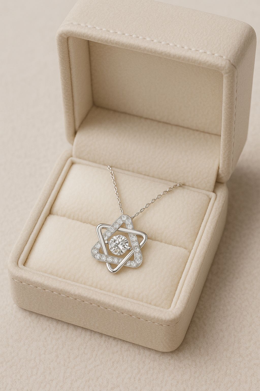 Starry Diamonds Silver Pendant