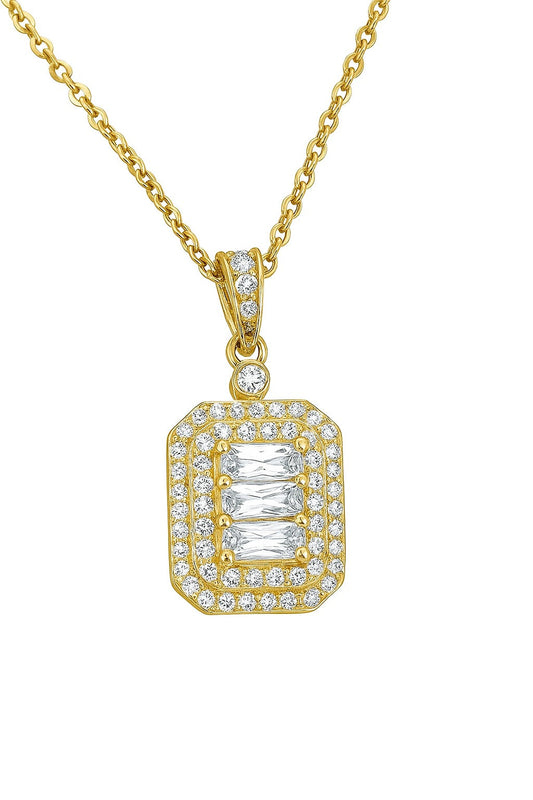 Mystic Diamond Gold Silver Pendant