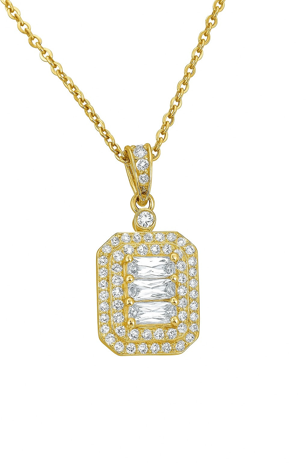 Mystic Diamond Gold Silver Pendant