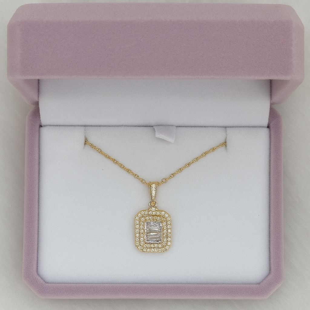 Mystic Diamond Gold Silver Pendant