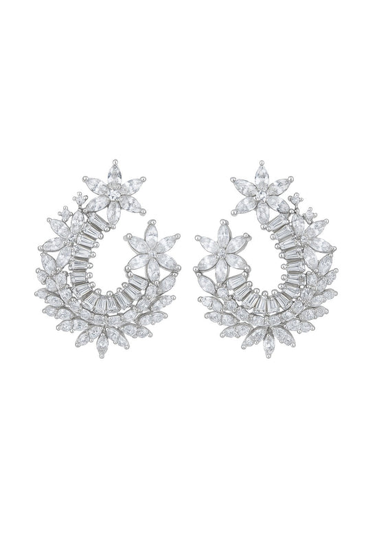 WHISPER SHINE DIAMOND STUDS SILVER EARRINGS