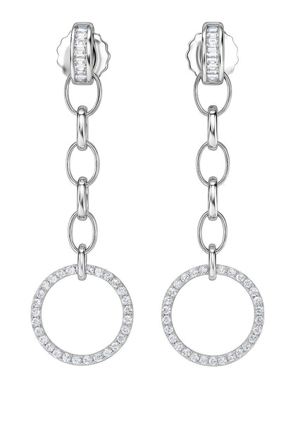 CHIC HOOPS DIAMOND SILVER EARRINGS