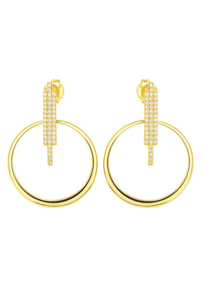 Luxe Gold Hoops Diamond Silver Earrings