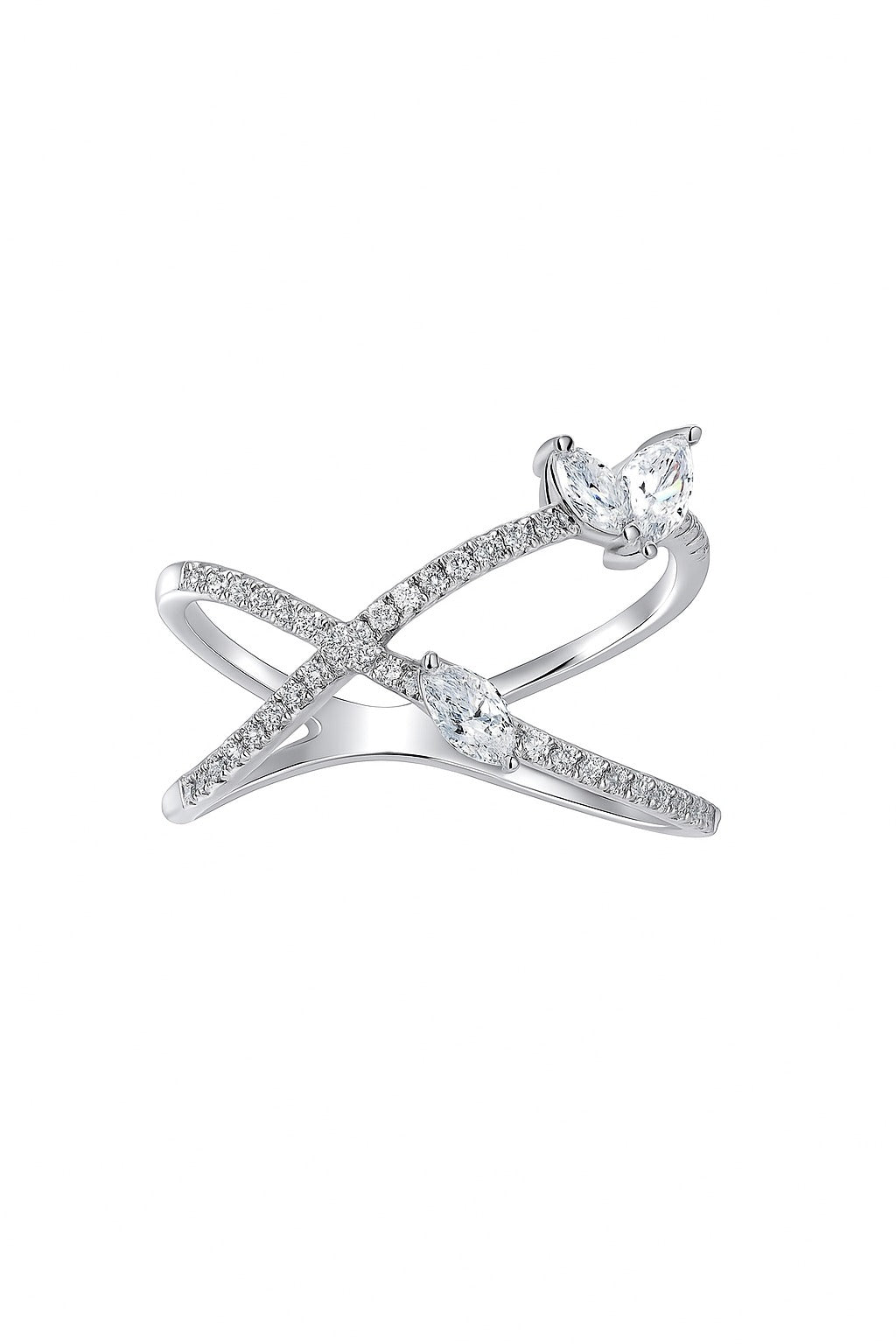 Modern Glow Diamond Silver Ring