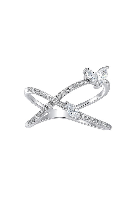 Modern Glow Diamond Silver Ring