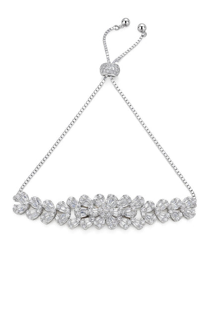 Sleek Spark Diamond Silver Bracelet