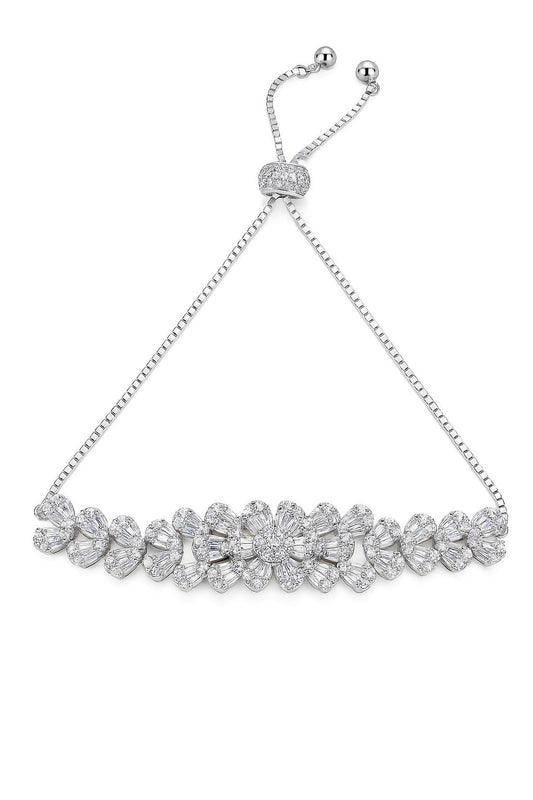 Sleek Spark Diamond Silver Bracelet