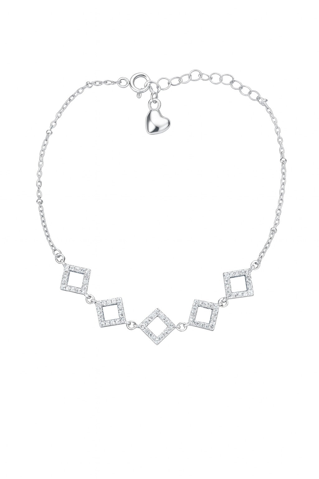 Sleek Sparkle Diamond Silver Bracelet