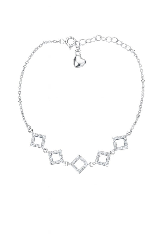 Sleek Sparkle Diamond Silver Bracelet