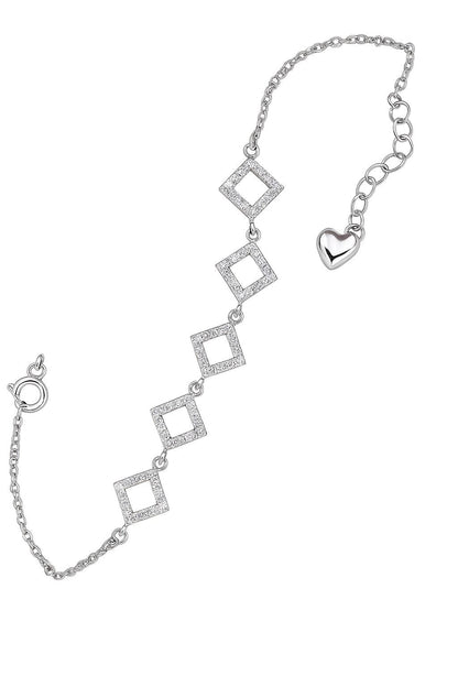 Sleek Sparkle Diamond Silver Bracelet