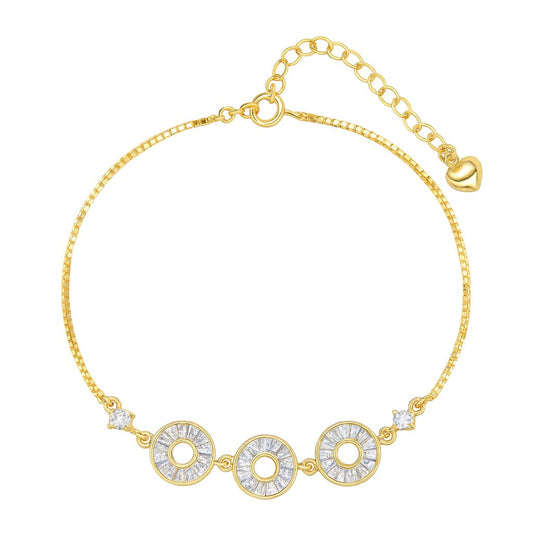 Zenith Loop Diamond Gold Plated Silver Bracelet