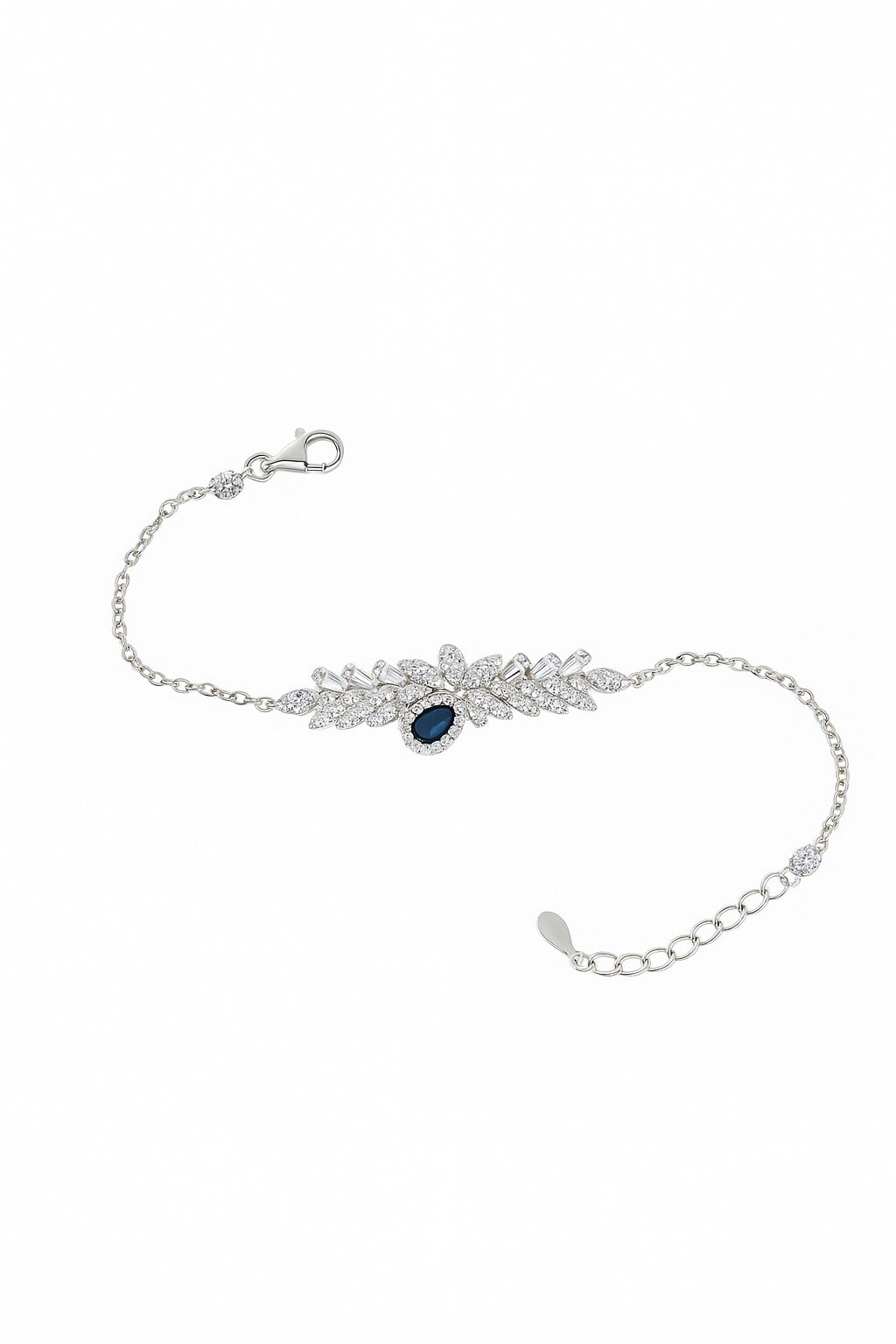 Everlight Sapphire And Diamond Silver Bracelet