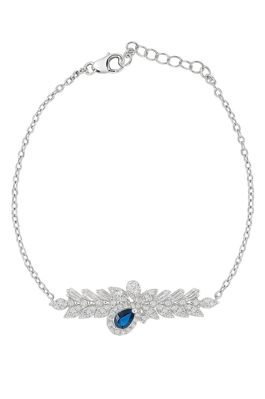 Everlight Sapphire And Diamond Silver Bracelet