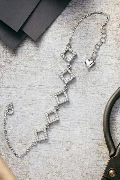 Sleek Sparkle Diamond Silver Bracelet