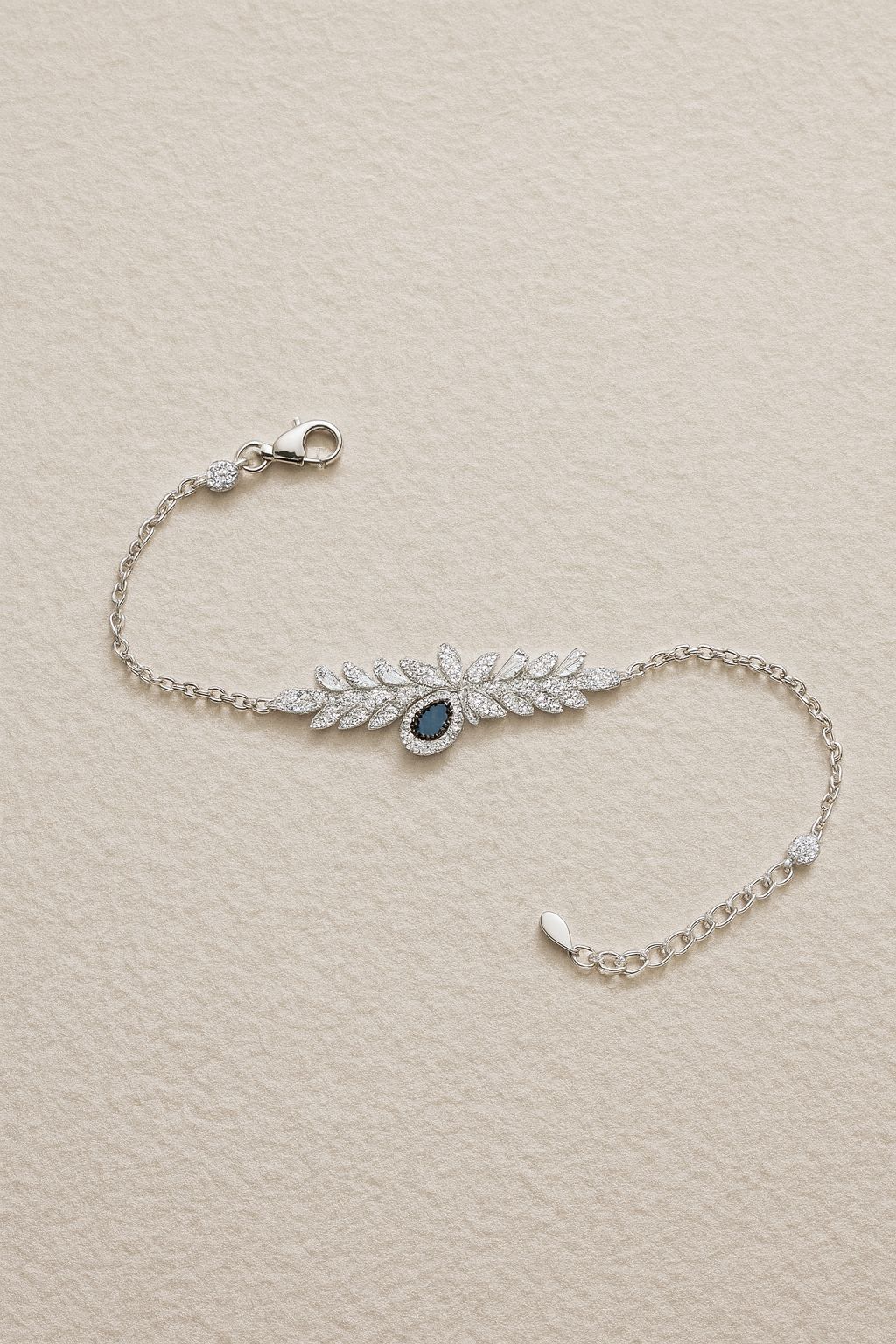 Everlight Sapphire And Diamond Silver Bracelet