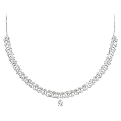 Grace Royale Diamond Silver Necklace Set