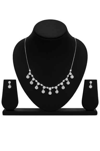 Bella Luna Diamond Silver Necklace Set