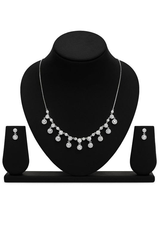 Bella Luna Diamond Silver Necklace Set