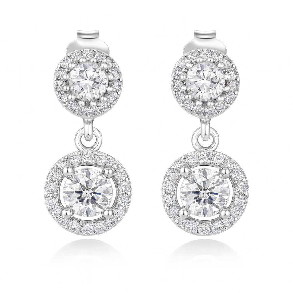 Bella Luna Diamond Silver Necklace Set