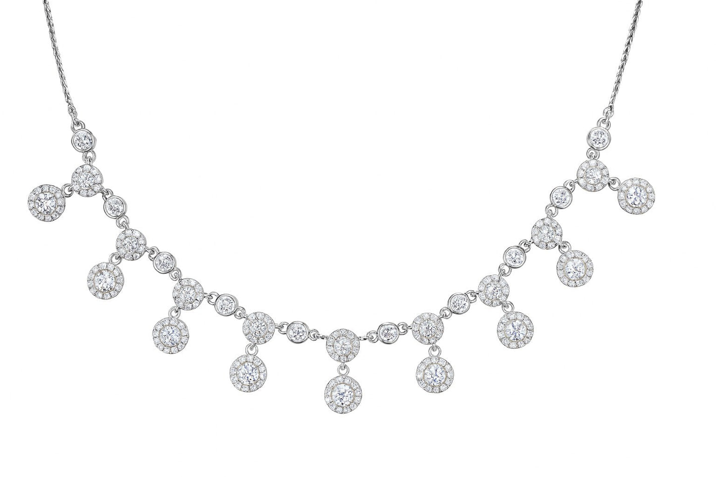 Bella Luna Diamond Silver Necklace Set