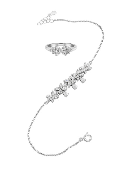 Timeless Diamond Silver Necklace Set