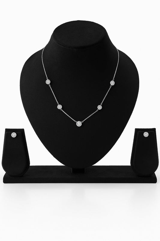 Date Night Diamond Silver Necklace Set