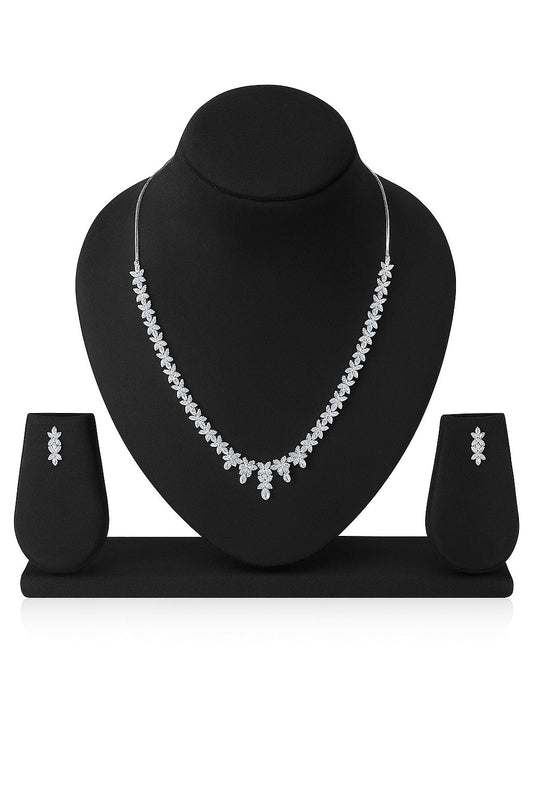 Timeless Diamond Silver Necklace Set