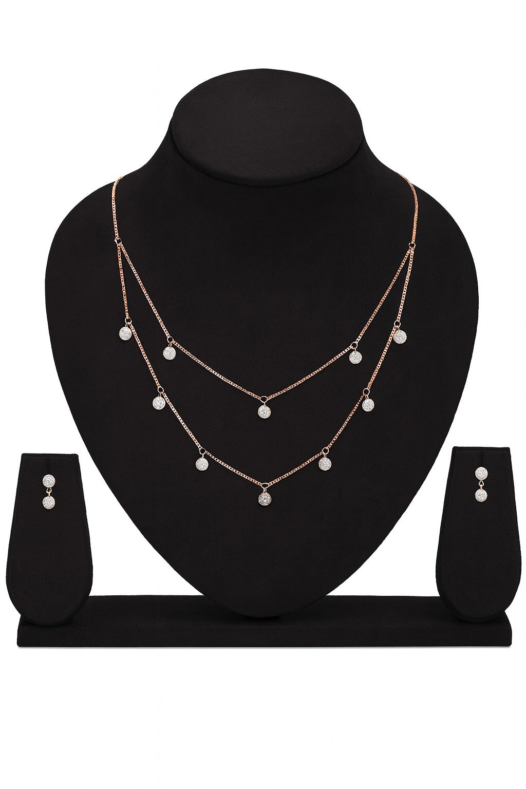 Self Love Diamond Rose Gold Silver Necklace Set