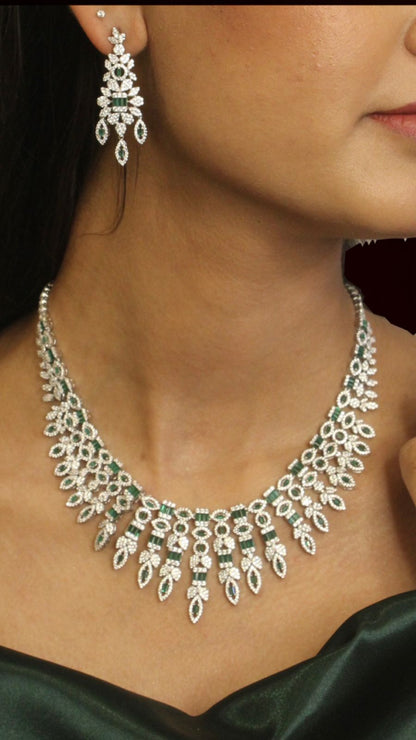 Luxe Bridal Silver Necklace Set