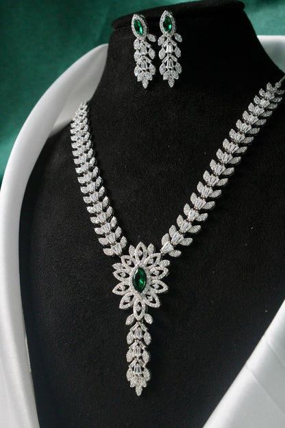 Diva Statement Silver Necklace Set