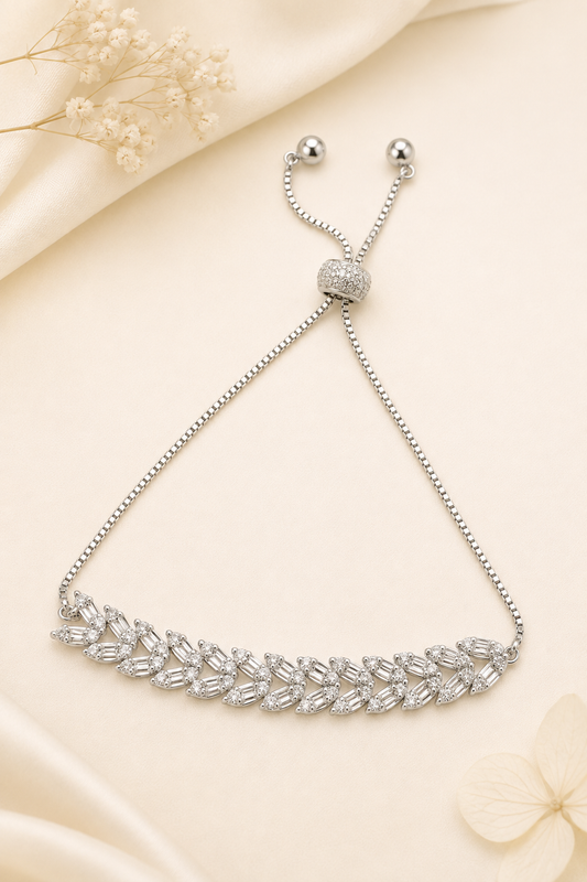 Pure Shine Diamond Silver Bracelet