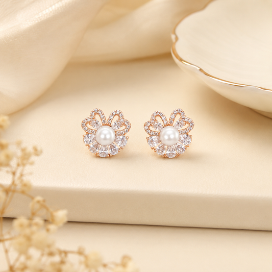 Pearl Blossom Sparkle Studs