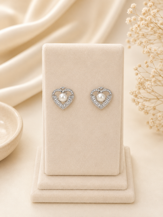 Pearl Heart Radiance Studs
